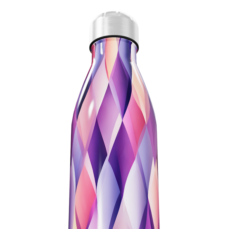Garrafa Inox - Estampa Diamantes Colorida