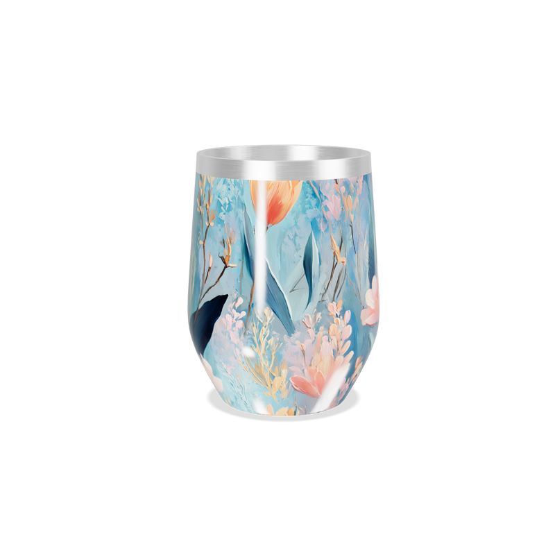 Copo Térmico Slim - Floral Azul