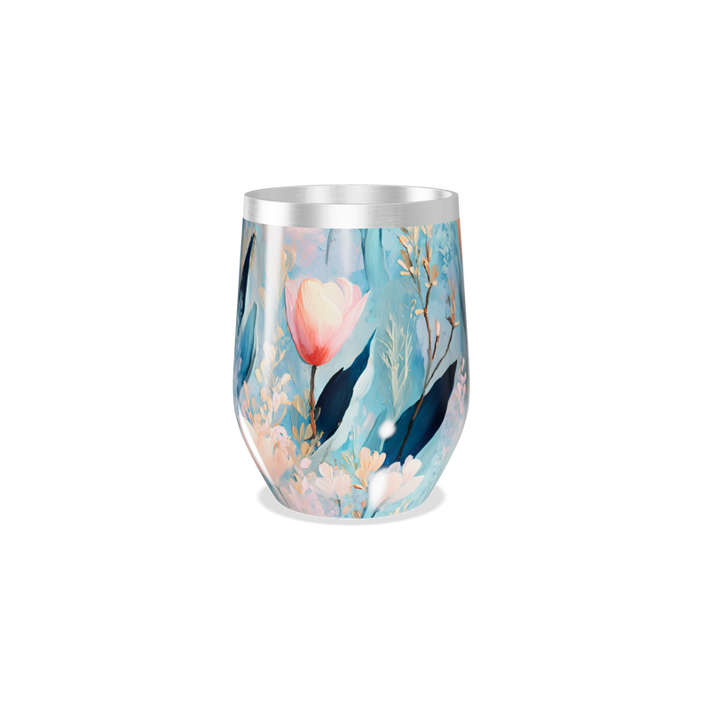 Copo Térmico Slim - Floral Azul