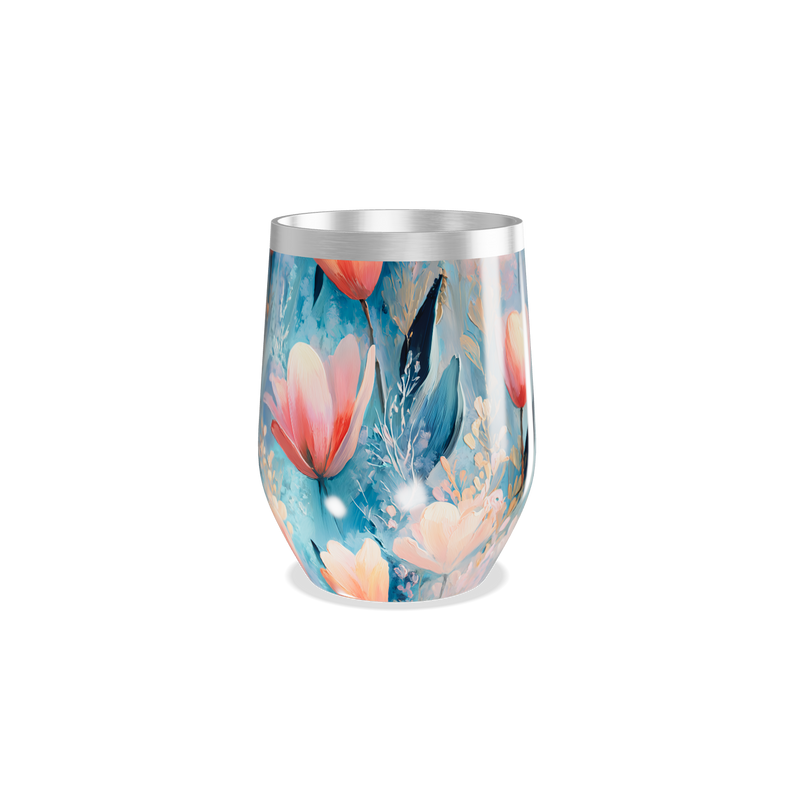 Copo Térmico Slim - Floral Azul