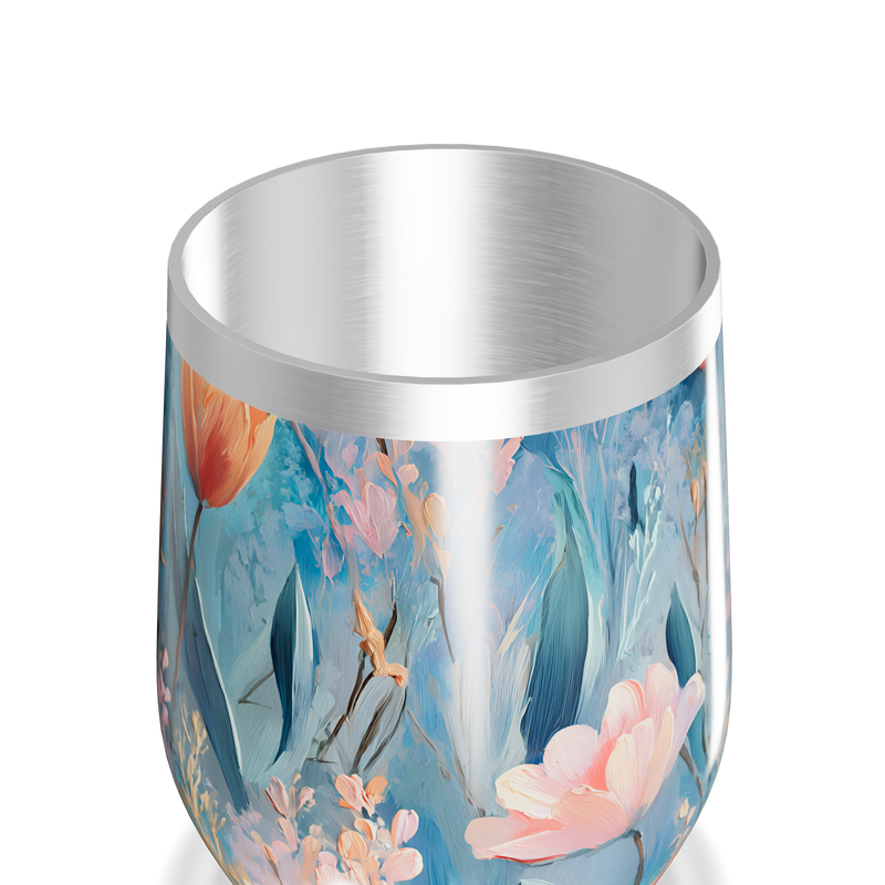 Copo Térmico Slim - Floral Azul