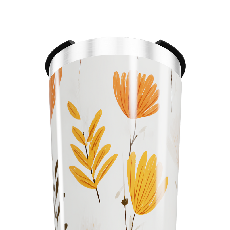 Copo Térmico - Floral Laranja Aço Inox