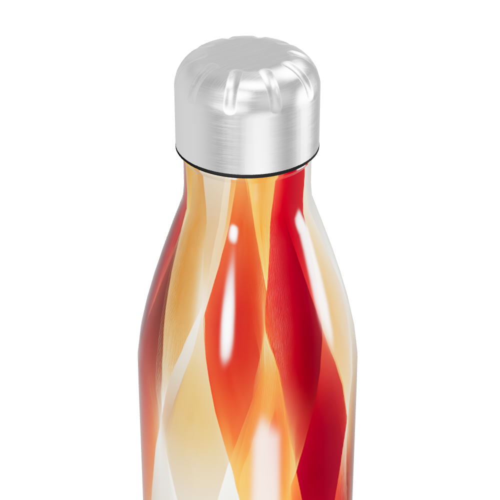 Garrafa Inox - Estampa Geométrica Vermelha