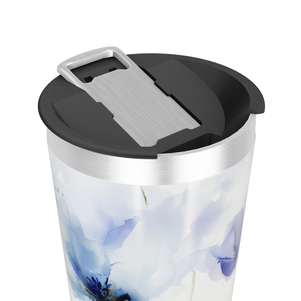 Copo Térmico - Floral Azul Inox