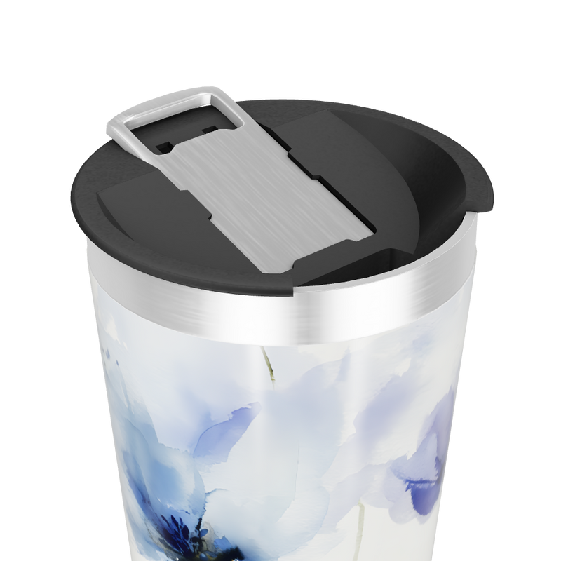 Copo Térmico - Floral Azul Inox