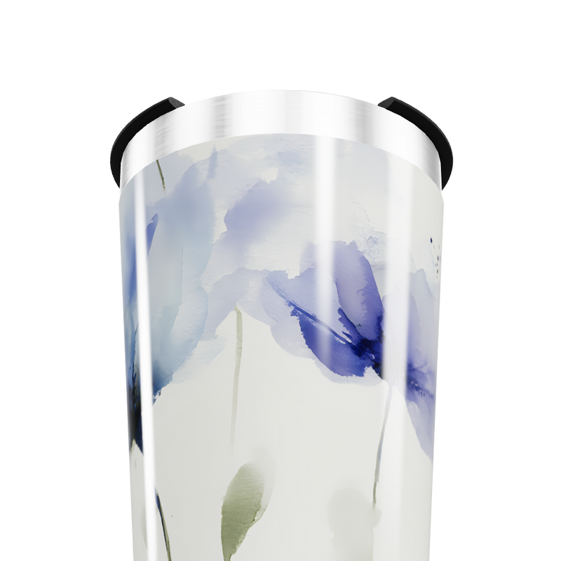 Copo Térmico - Floral Azul Inox