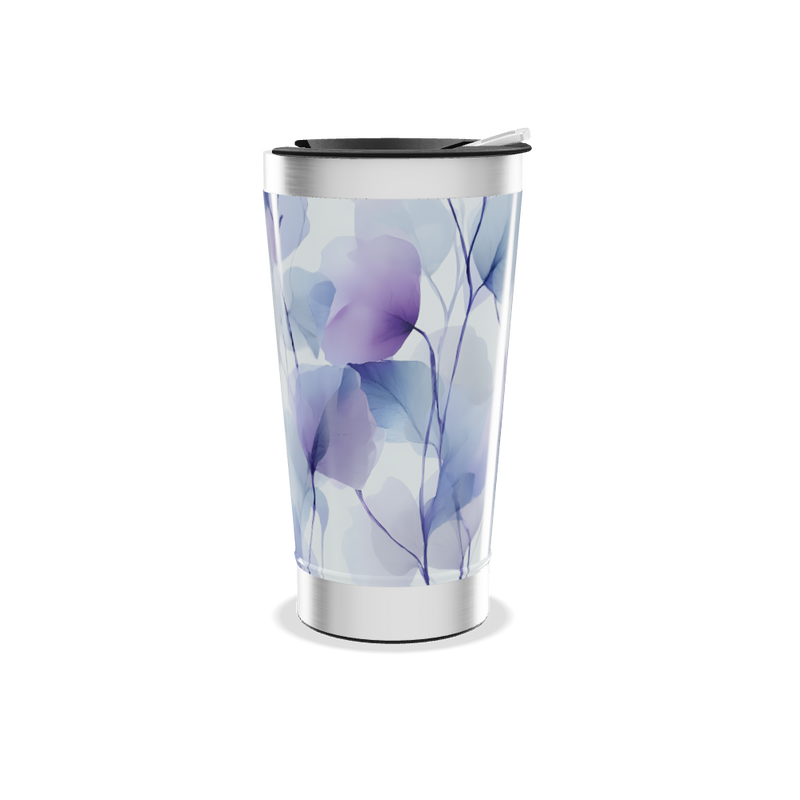 Copo Térmico - Azul Flores Aquarela