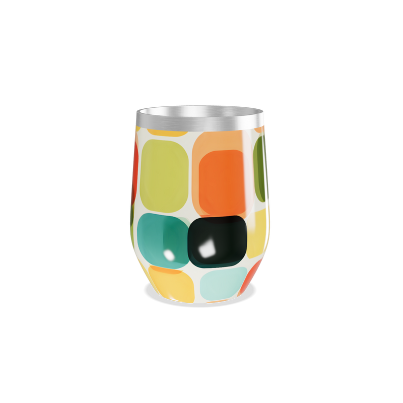 Copo Térmico Slim - Estampa Geométrica Colorida