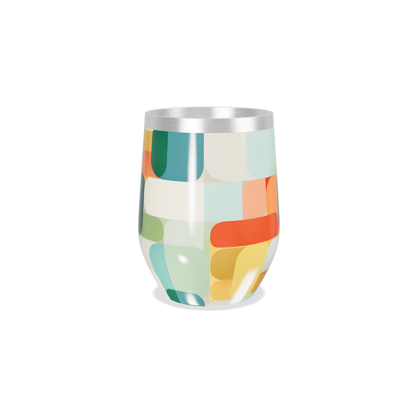 Copo Térmico Slim - Colorido Geométrico Inox