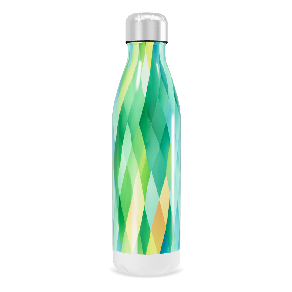 Garrafa Inox - Estampa Geométrica Verde