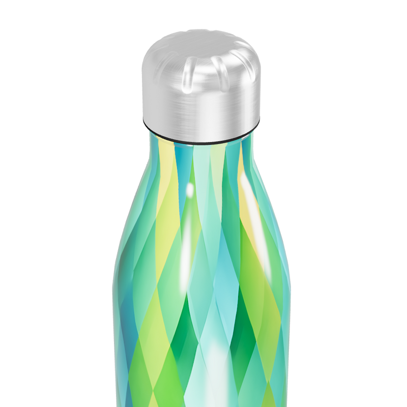 Garrafa Inox - Estampa Geométrica Verde