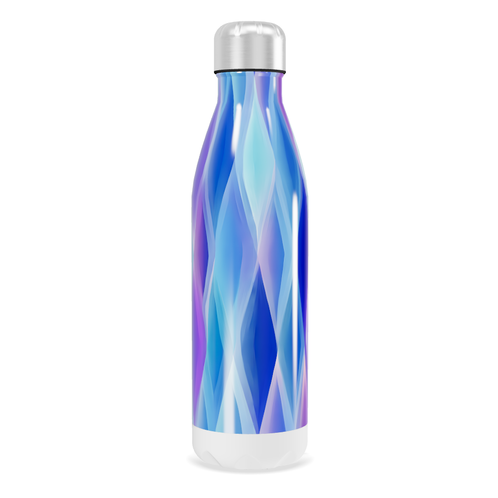 Garrafa Inox - Azul com Estampa Geométrica