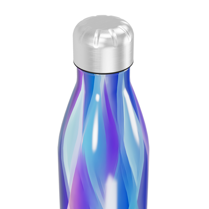 Garrafa Inox - Azul com Estampa Geométrica