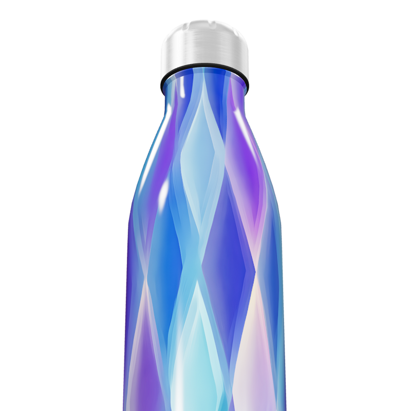 Garrafa Inox - Azul com Estampa Geométrica