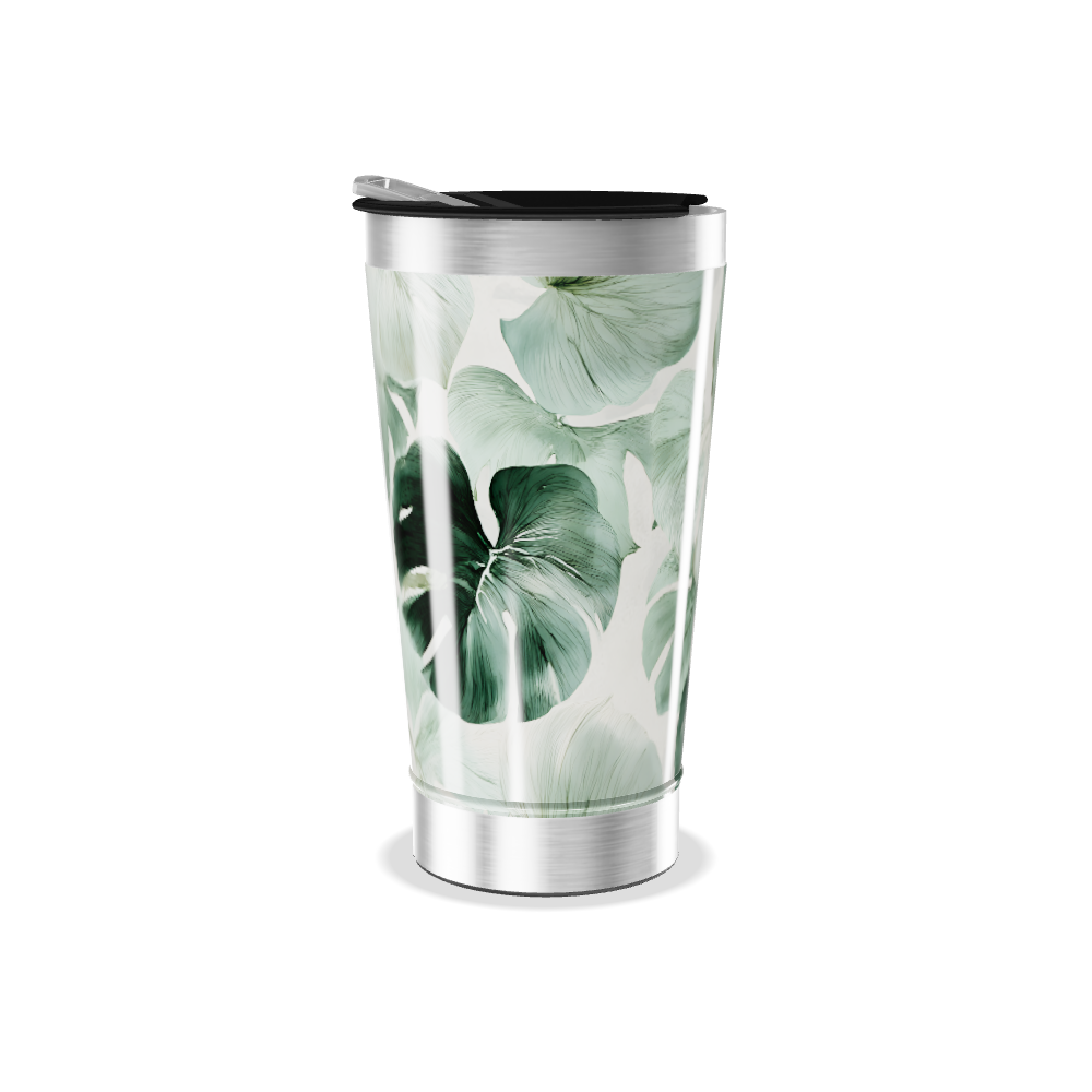 Copo Térmico - Folhas Verde Aço Inox