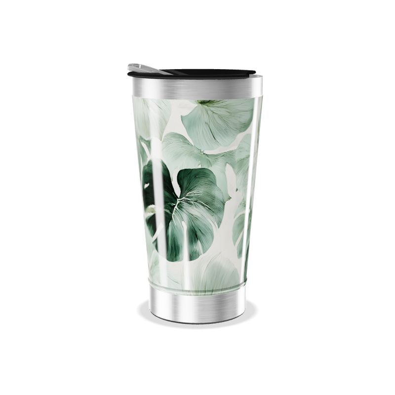 Copo Térmico - Folhas Verde Aço Inox