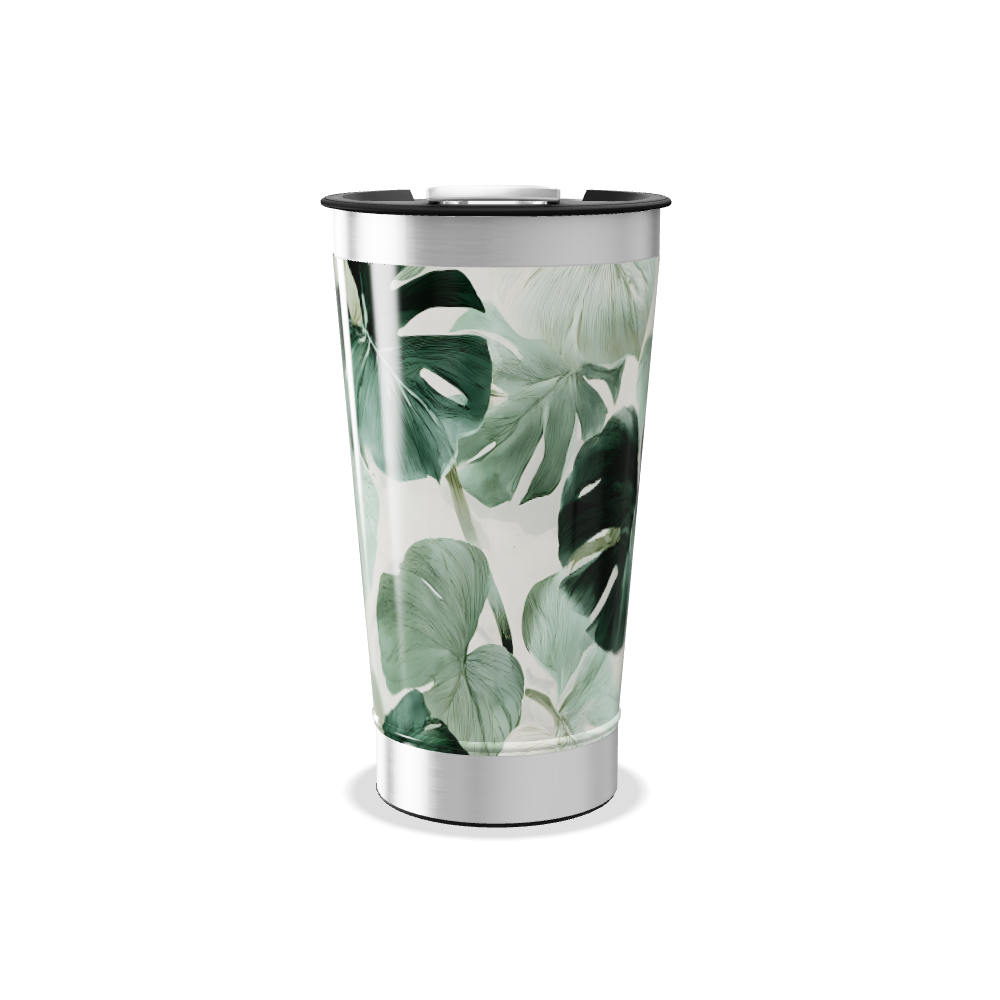 Copo Térmico - Folhas Verde Aço Inox