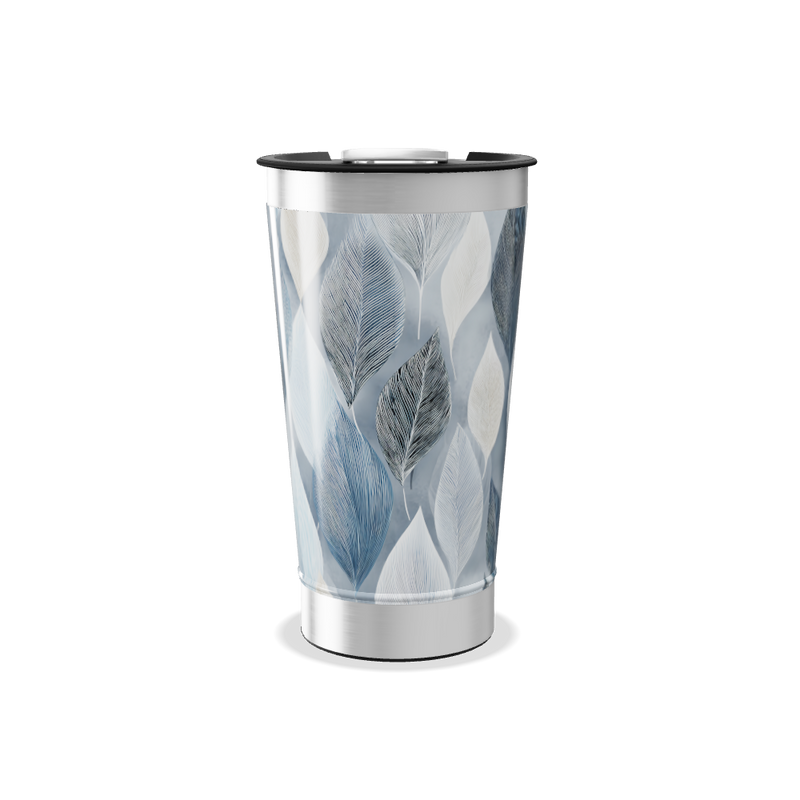 Copo Térmico - Folhas Azul e Branco