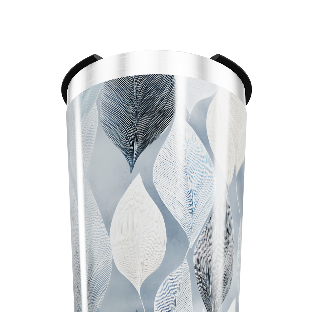 Copo Térmico - Folhas Azul e Branco