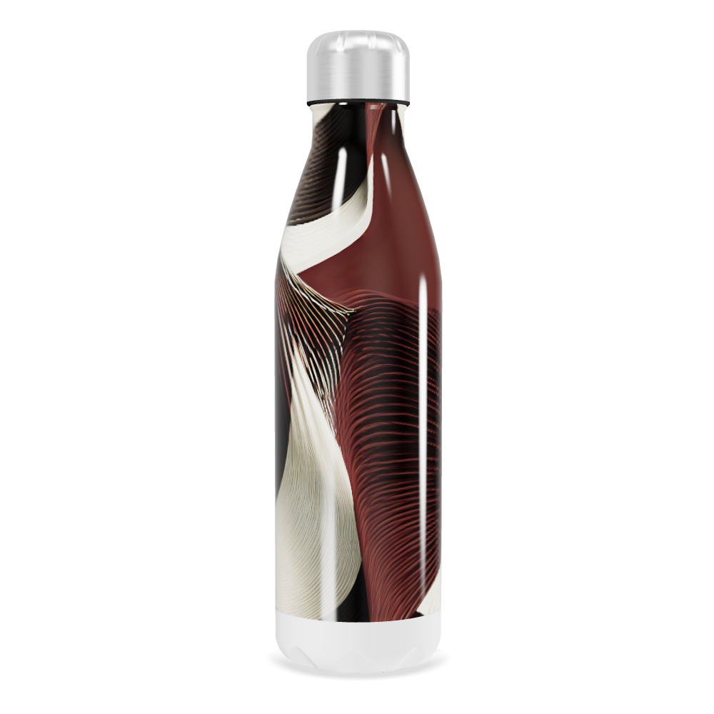 Garrafa Inox - Design Ondulado Marrom