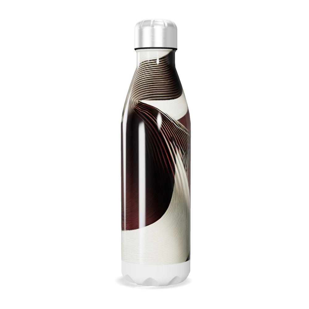 Garrafa Inox - Design Ondulado Marrom