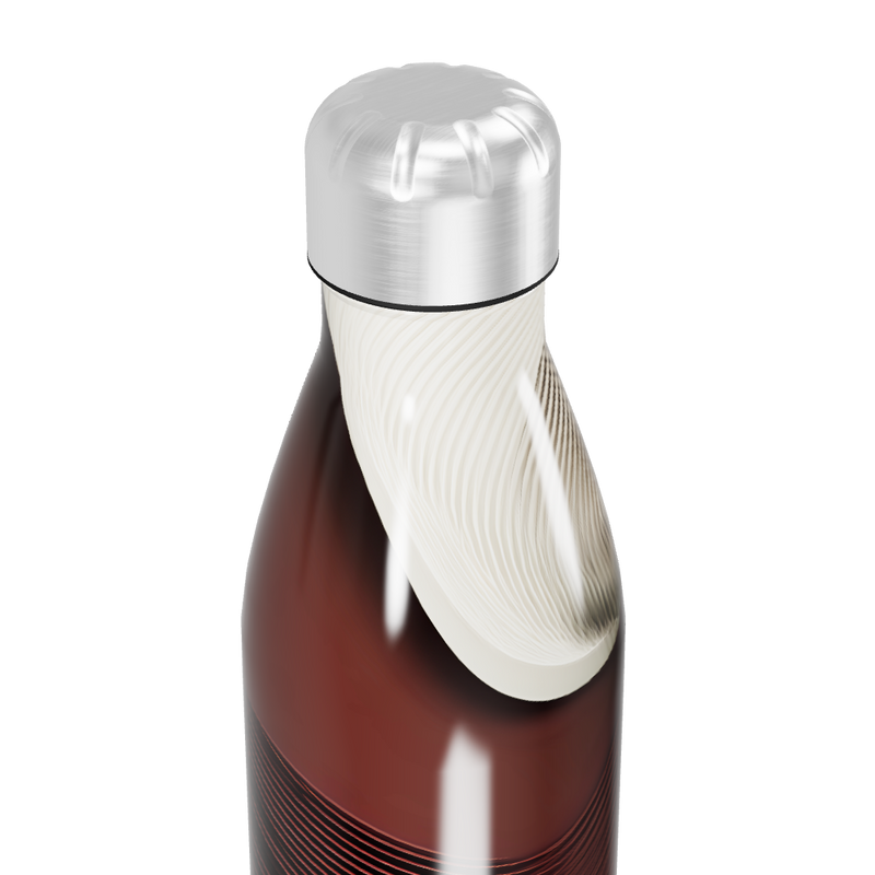Garrafa Inox - Design Ondulado Marrom