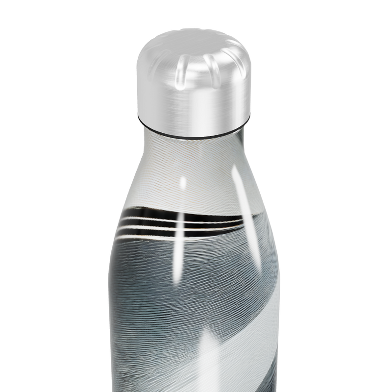 Garrafa Inox - Estampa Ondas Preto e Branco