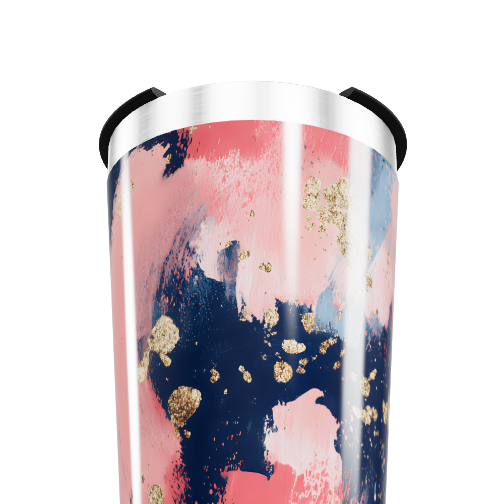 Copo Térmico - Abstrato Rosa e Azul