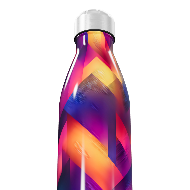 Garrafa Inox - Colorida com Estampa Geométrica