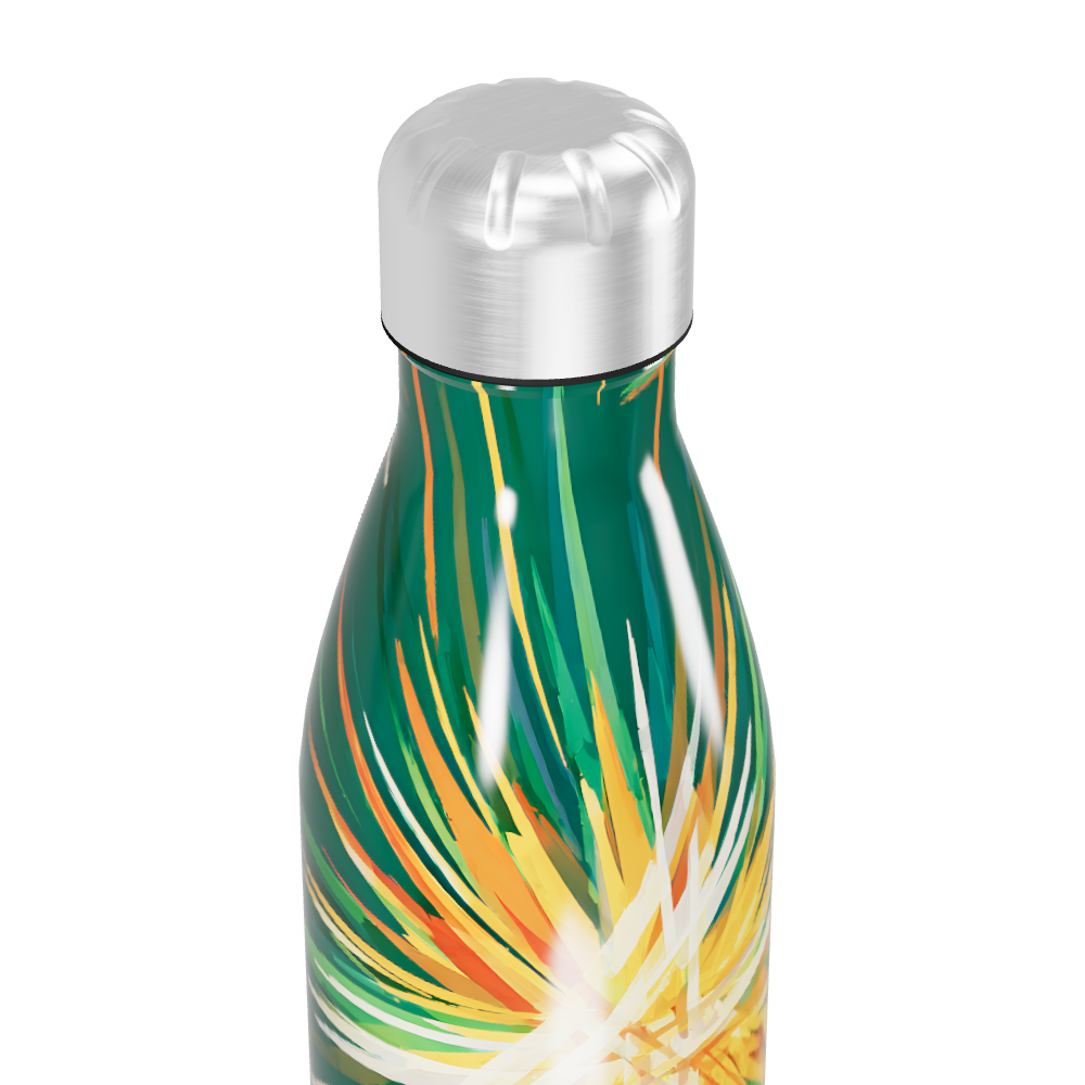 Garrafa Inox - Estampa Tropical Verde