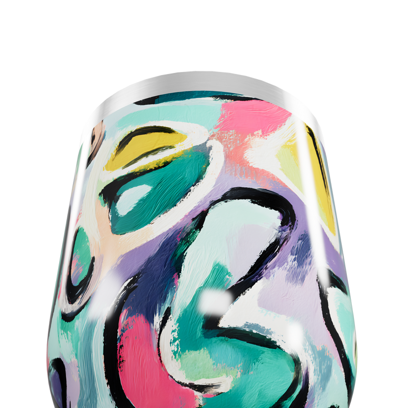 Copo Térmico Slim - Estampa Abstrata Colorida