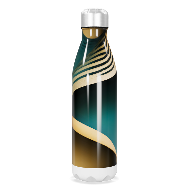 Garrafa Inox - Verde com Listras Decorativas