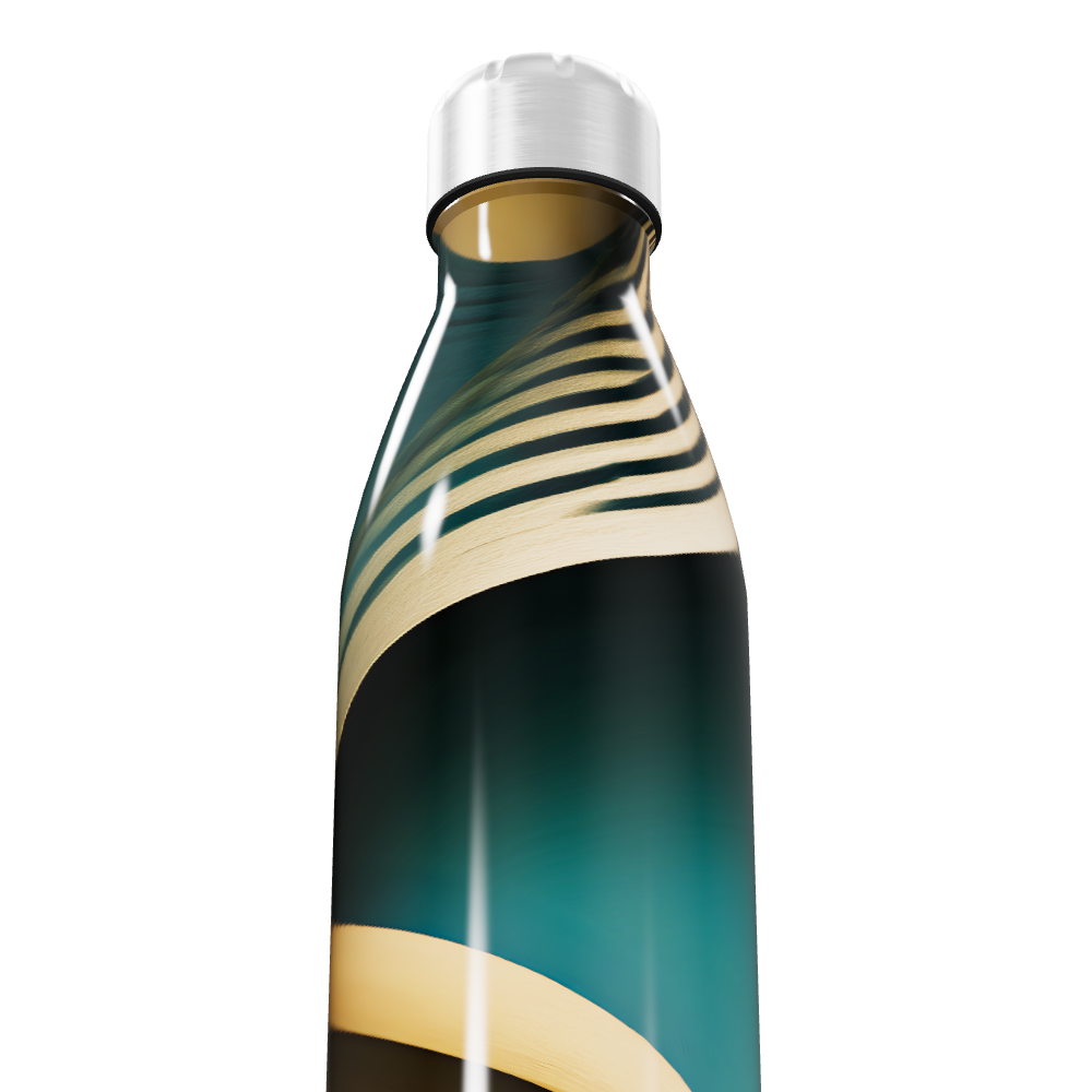 Garrafa Inox - Verde com Listras Decorativas