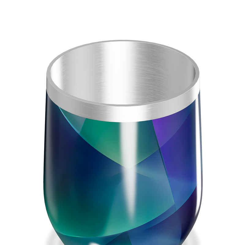 Copo Térmico Slim - Azul Geométrico Aço Inox