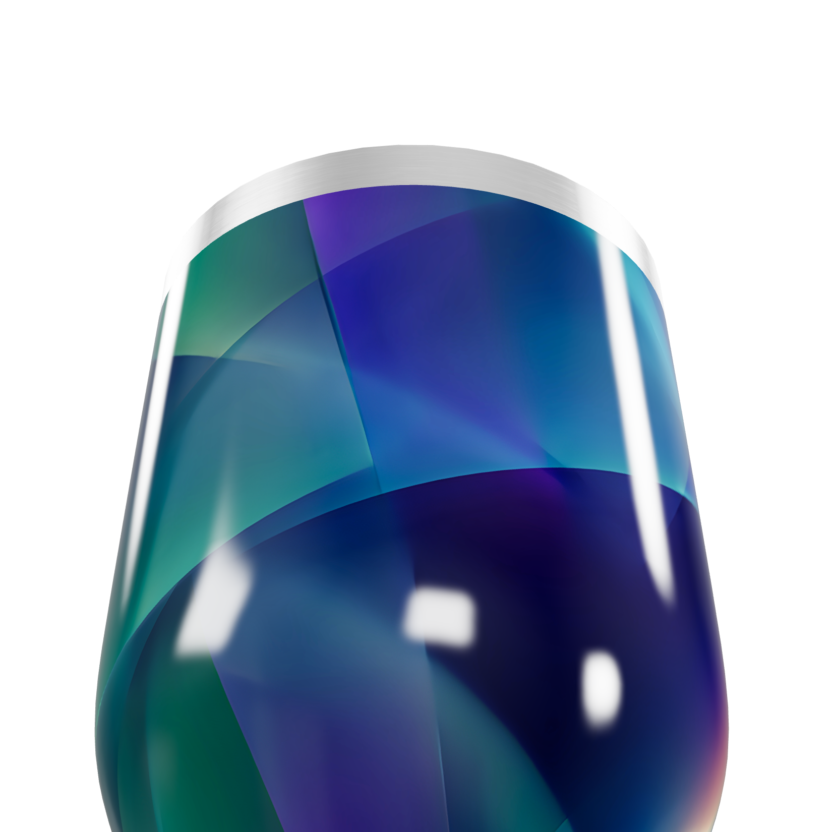 Copo Térmico Slim - Azul Geométrico Aço Inox