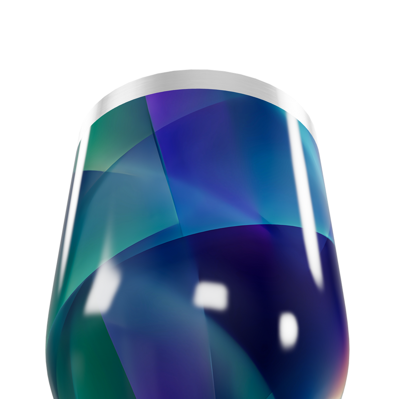 Copo Térmico Slim - Azul Geométrico Aço Inox