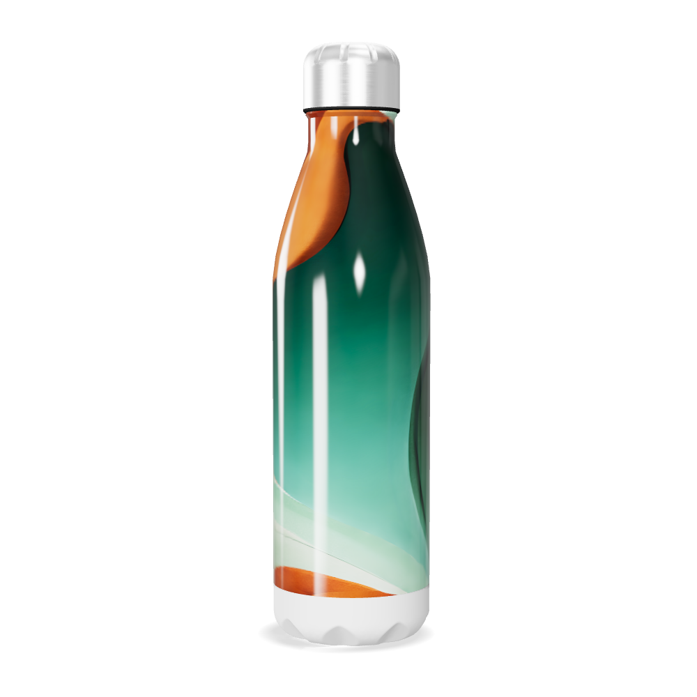 Garrafa Inox Estampada Verde e Laranja
