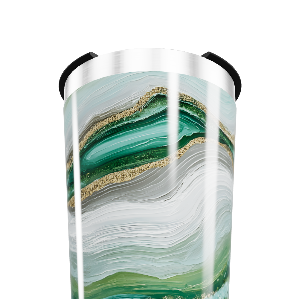 Copo Térmico - Verde Mármore Aço Inox