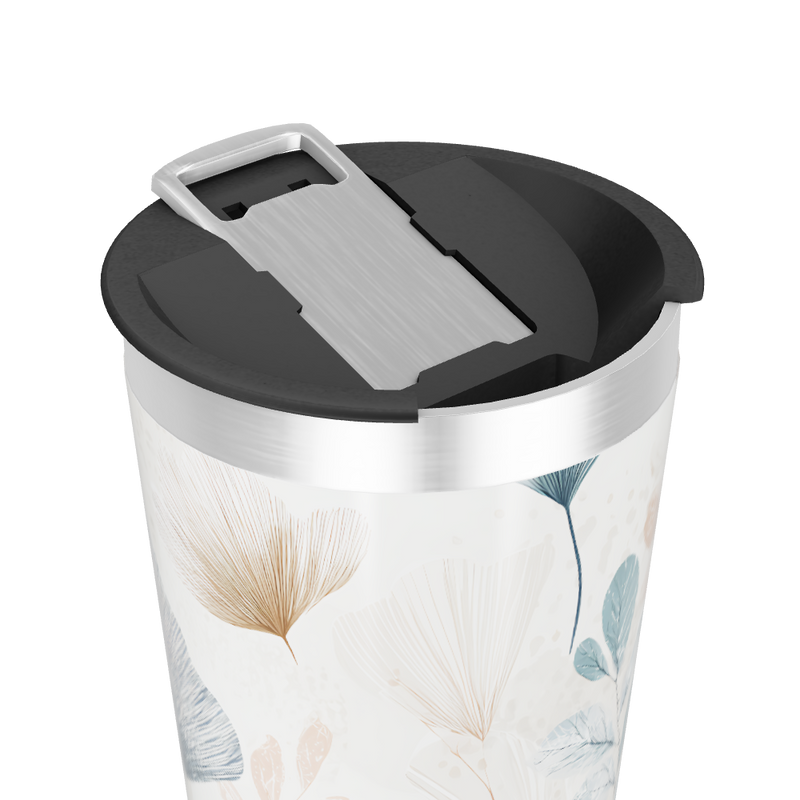 Copo Térmico - Floral Bege e Azul