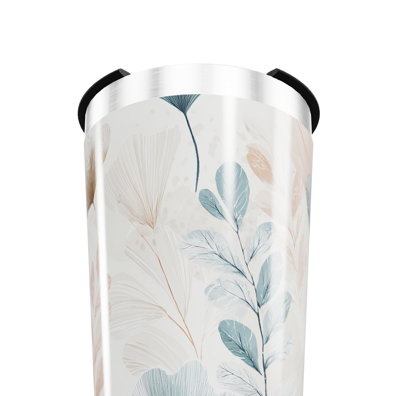 Copo Térmico - Floral Bege e Azul