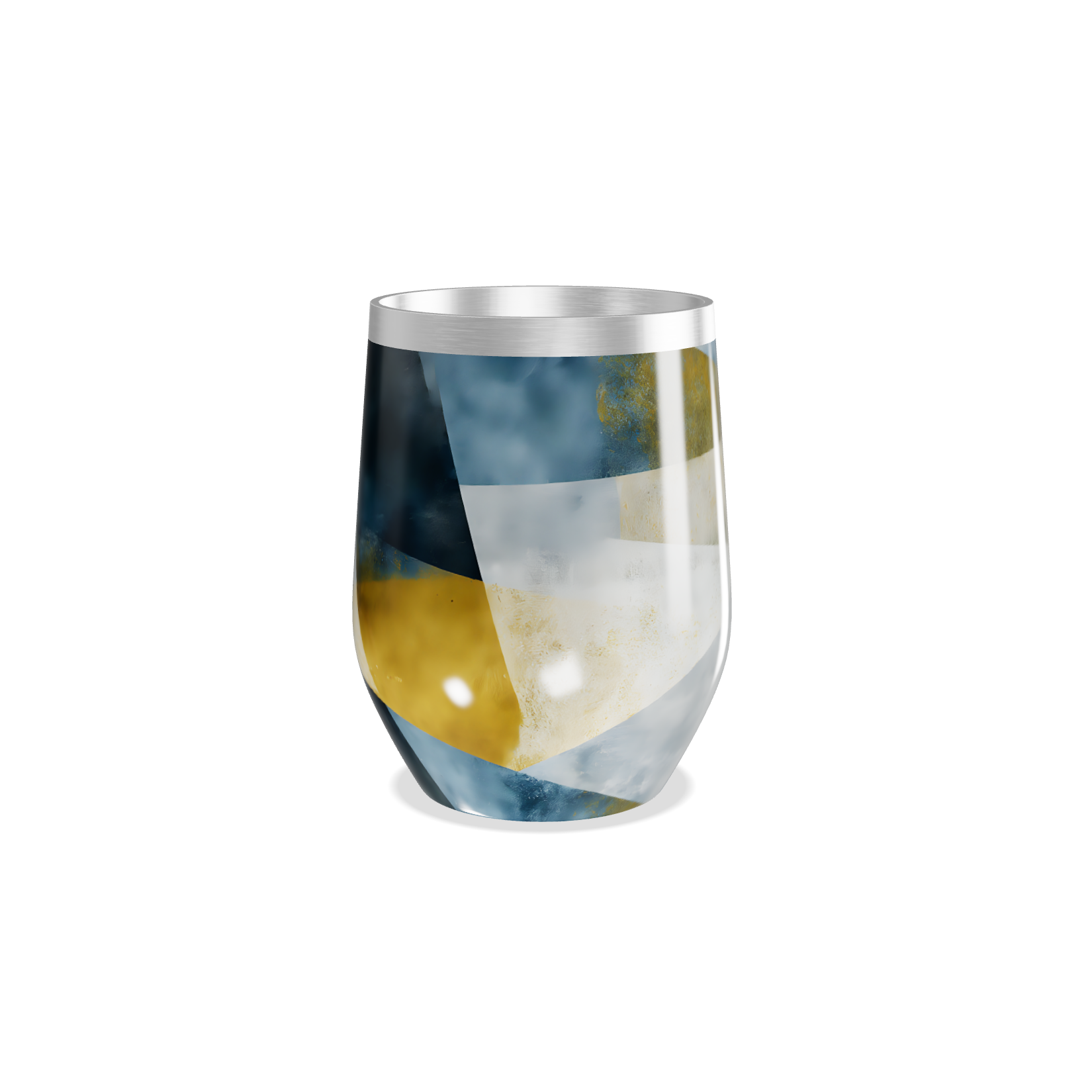 Copo Térmico Slim - Listras Azul e Amarelo