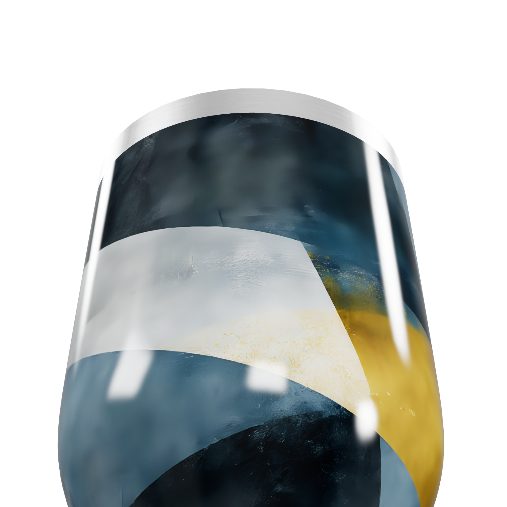 Copo Térmico Slim - Listras Azul e Amarelo