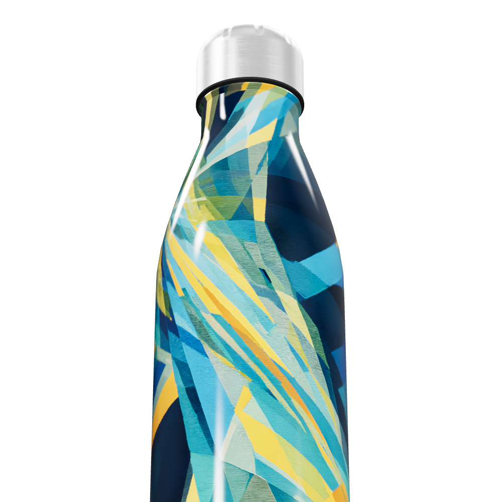 Garrafa Inox - Estampa Geométrica Colorida