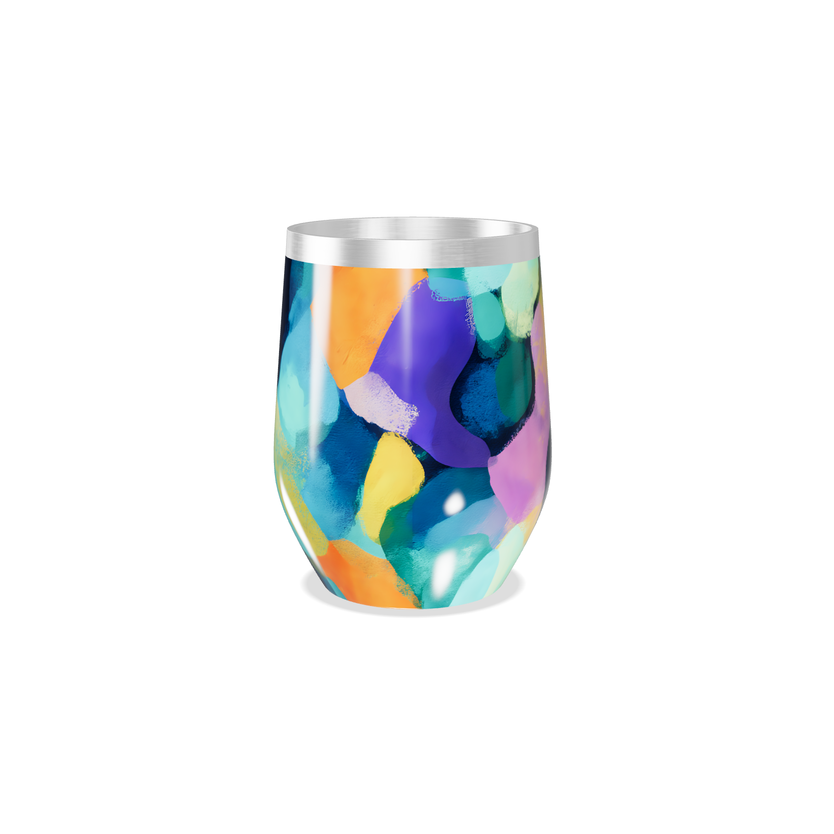 Copo Térmico Slim - Colorido Abstrato Inox