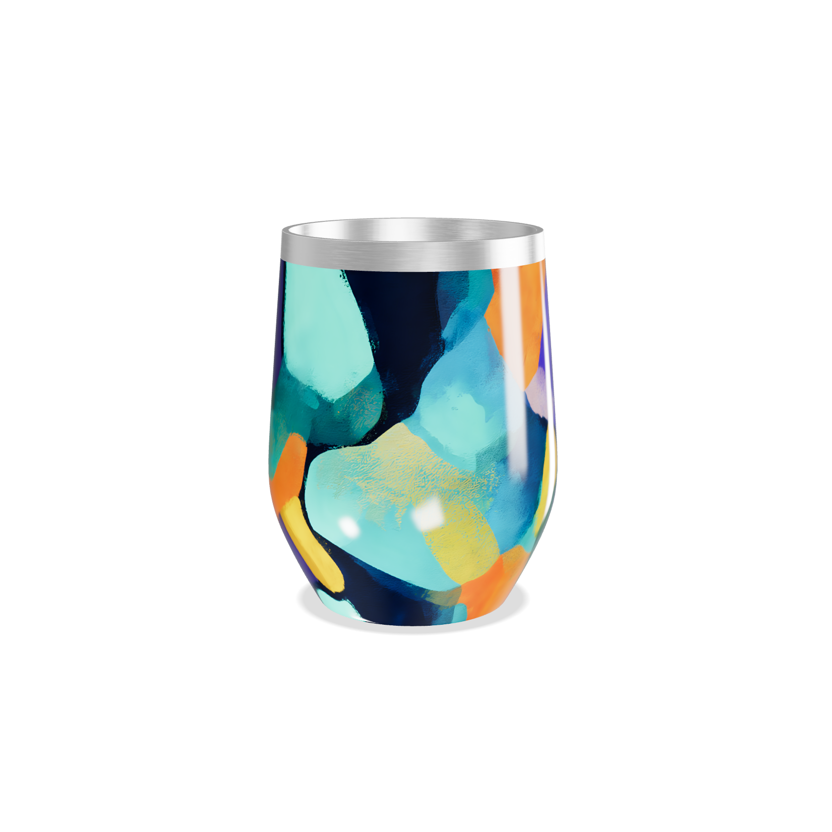 Copo Térmico Slim - Colorido Abstrato Inox