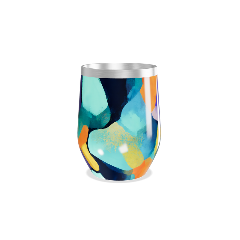 Copo Térmico Slim - Colorido Abstrato Inox