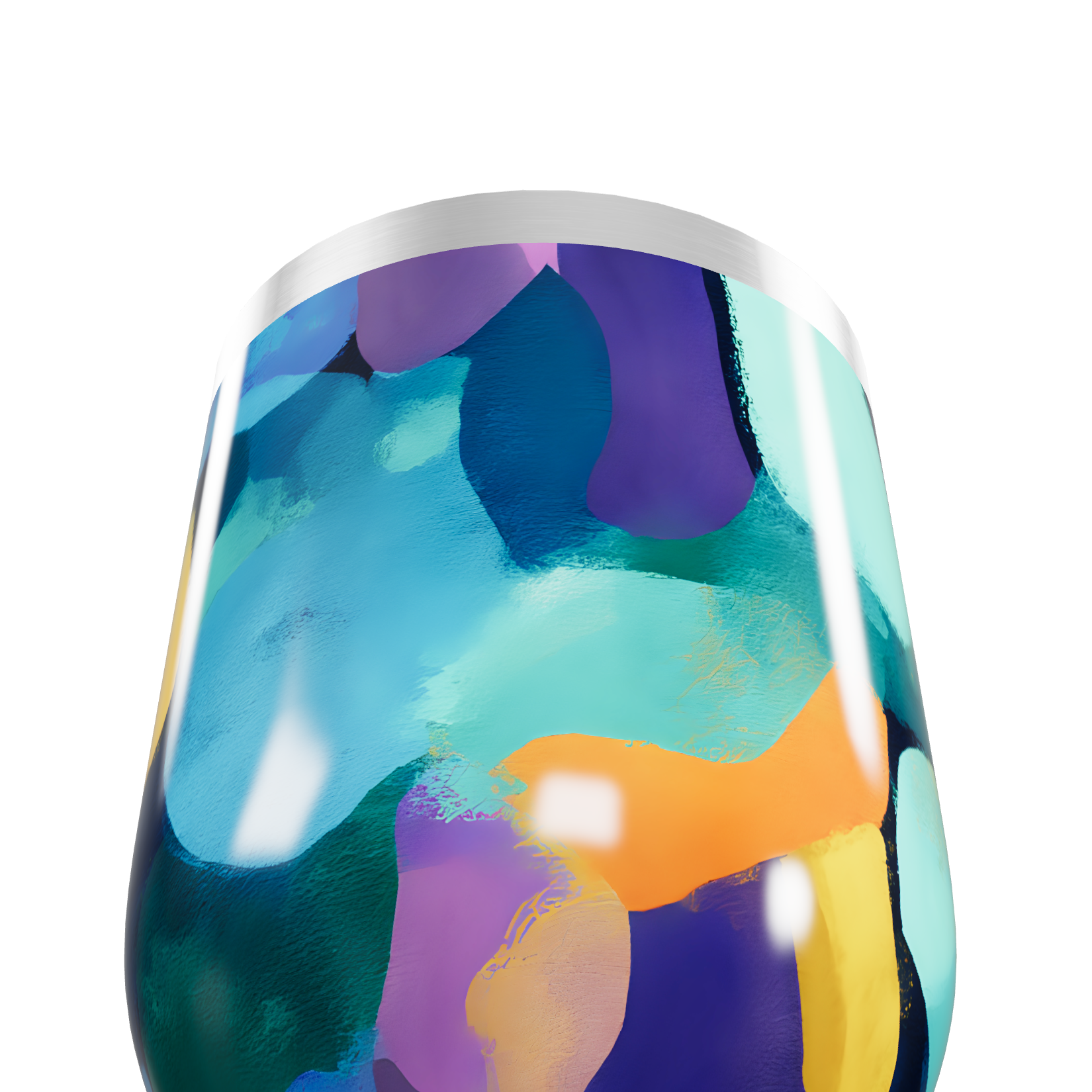 Copo Térmico Slim - Colorido Abstrato Inox