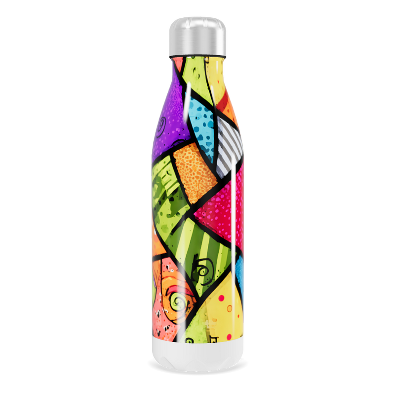 Garrafa Inox - Colorida com Estampa Geométrica