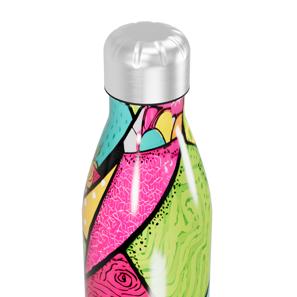 Garrafa Inox - Estampa Colorida Abstrata