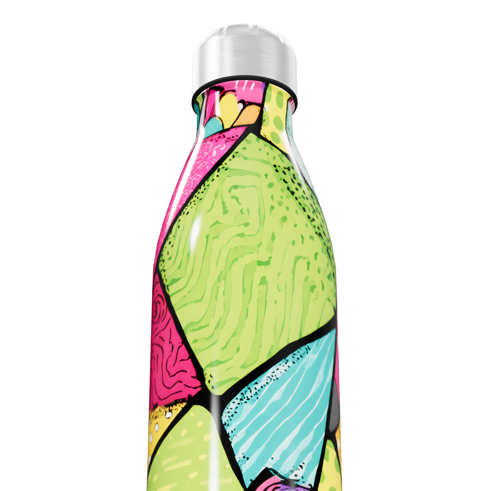 Garrafa Inox - Estampa Colorida Abstrata
